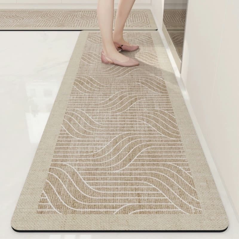 พรมห้องครัวและห้องน้ํา โคลนไดอะตอม เรียบง่าย ขนาด 40x60cm/40x120cm เป็นมิตรกับสิ่งแวดล้อม ทนคราบน้ํามัน ดูดซับสูง ทําความสะอาดง่าย กันลื่น รูปที่ 5