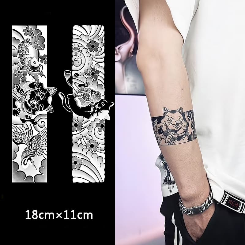 ติดทนนาน 15 วัน ขนาด 18×11 ซม. สติ๊กเกอร์รอยสัก กันน้ํา รอยสักปลอมชั่วคราว กึ่งถาวร รูปที่ 1