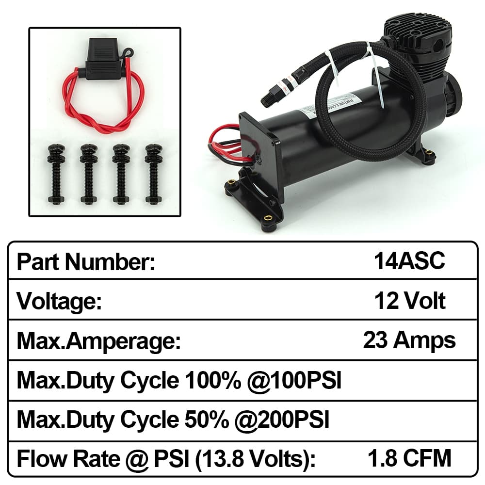 Universal 1/4NPT หรือ 3/8NPT 200PSI 480C 12V ชุดปั๊มช่วงล่างรถยนต์ Chrome / สีดํา รูปที่ 4