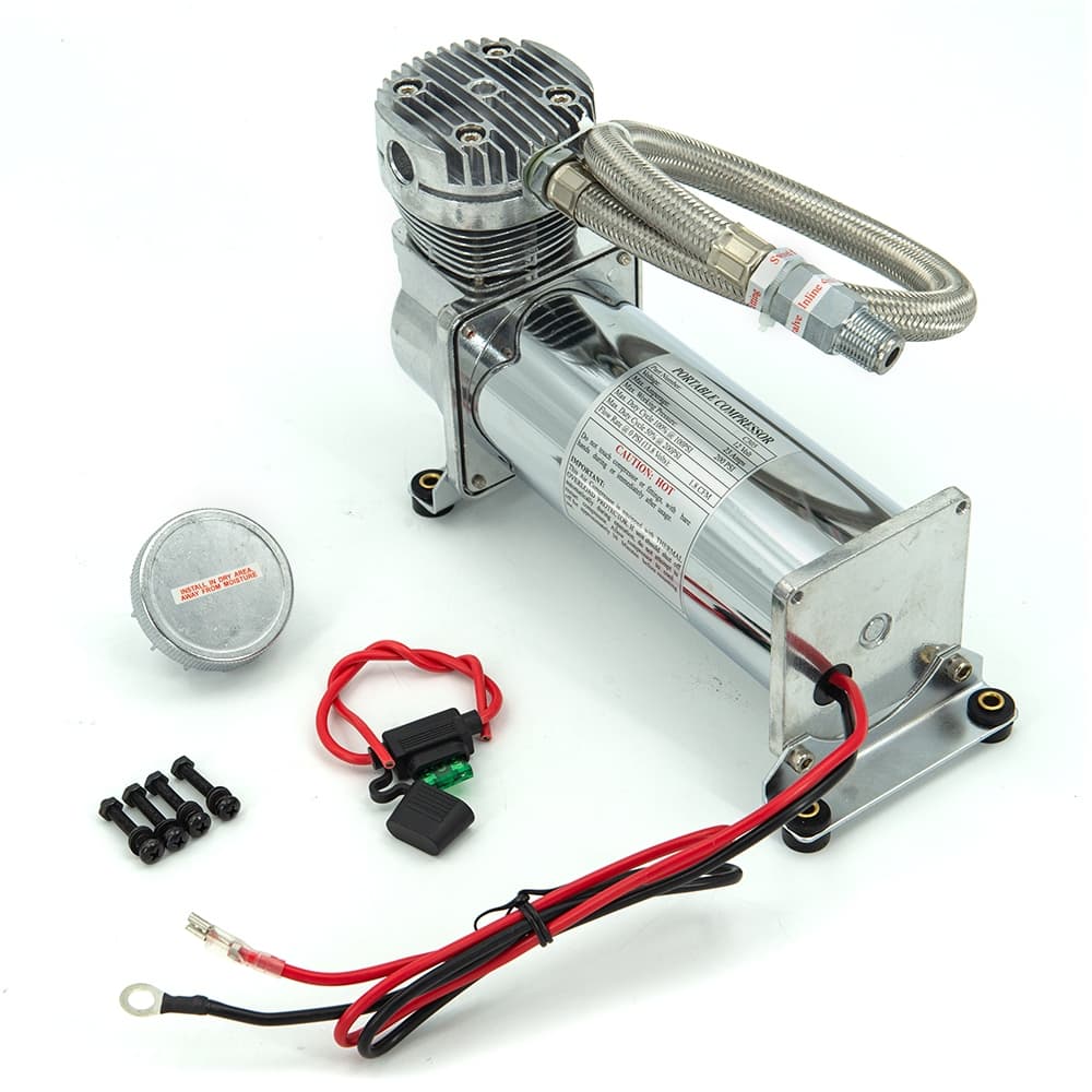 Universal 1/4NPT หรือ 3/8NPT 200PSI 480C 12V ชุดปั๊มช่วงล่างรถยนต์ Chrome / สีดํา รูปที่ 9