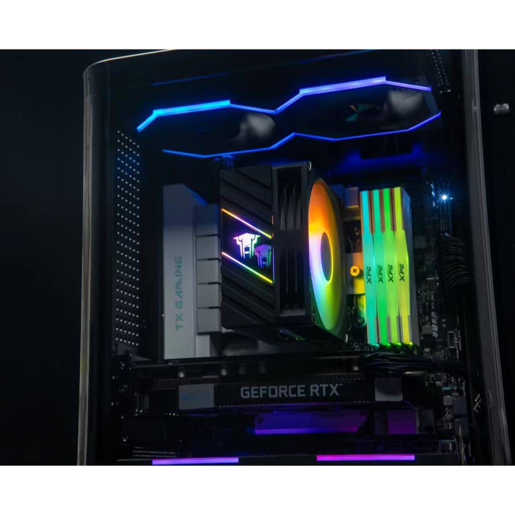 Jungle Leopard K400 CPU Cooler สีดํา/สีขาว 4 ท่อความร้อน 120 มม.พัดลม CPU 4PIN PWM สี LED ฝาครอบด้านบน Infinity Mirror Design สําหรับ Intel LGA1155 LGA1200 LGA1366 LGA1700 LGA2066 รูปที่ 8