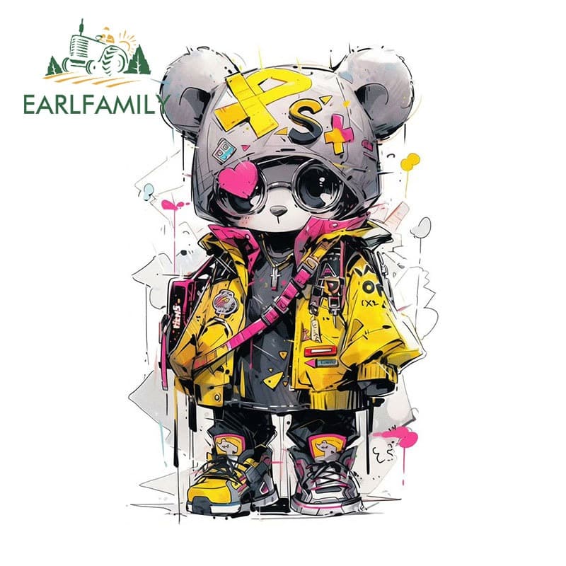 Earlfamily 13 ซม.Burryrickรถสติกเกอร์Creative Scratch-Proofรถเข็นCampervan WindowsไวนิลDecals Fashinableกันน้ําการ์ตูนรถสินค้า รูปที่ 5