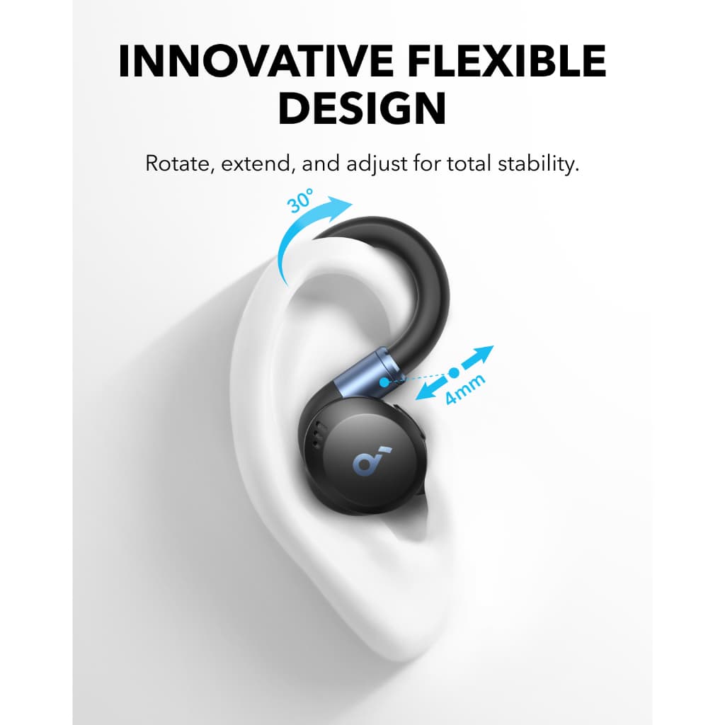 Soundcore Sport X20 by Anker, หูฟังออกกําลังกายไร้สาย True-Wireless, ที่เกี่ยวหูหมุนได้และขยายได้, Noise Cancelling, Deep Bass, IP68 กันน้ํา, กันเหงื่อ, กันฝุ่น, 48H Play รูปที่ 2