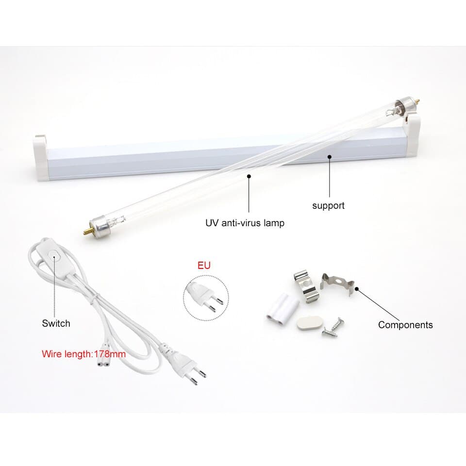 T5 UV ฆ่าเชื้อ 8 W/6 W 220 V EU ปลั๊กฆ่าเชื้อ UV Light Home แบบพกพาหลอดไฟอัลตราไวโอเลตโอโซน 6 W 8 W 220 V สําหรับห้องนอนในร่ม รูปที่ 7