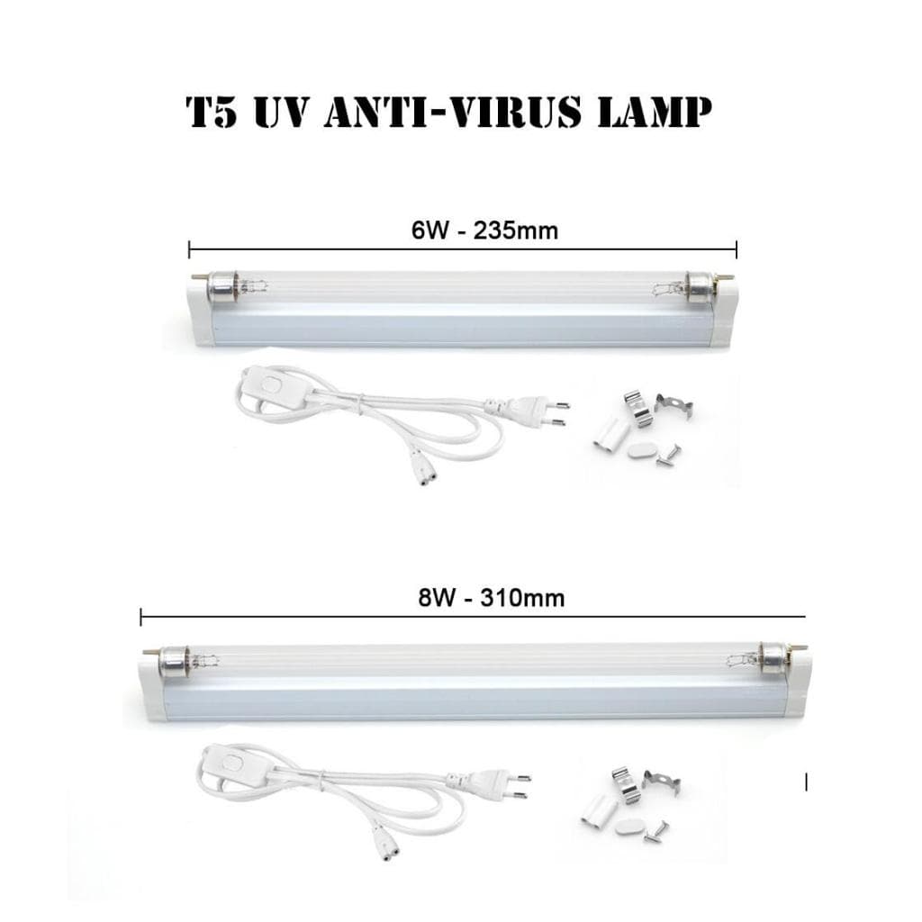 T5 UV ฆ่าเชื้อ 8 W/6 W 220 V EU ปลั๊กฆ่าเชื้อ UV Light Home แบบพกพาหลอดไฟอัลตราไวโอเลตโอโซน 6 W 8 W 220 V สําหรับห้องนอนในร่ม รูปที่ 8