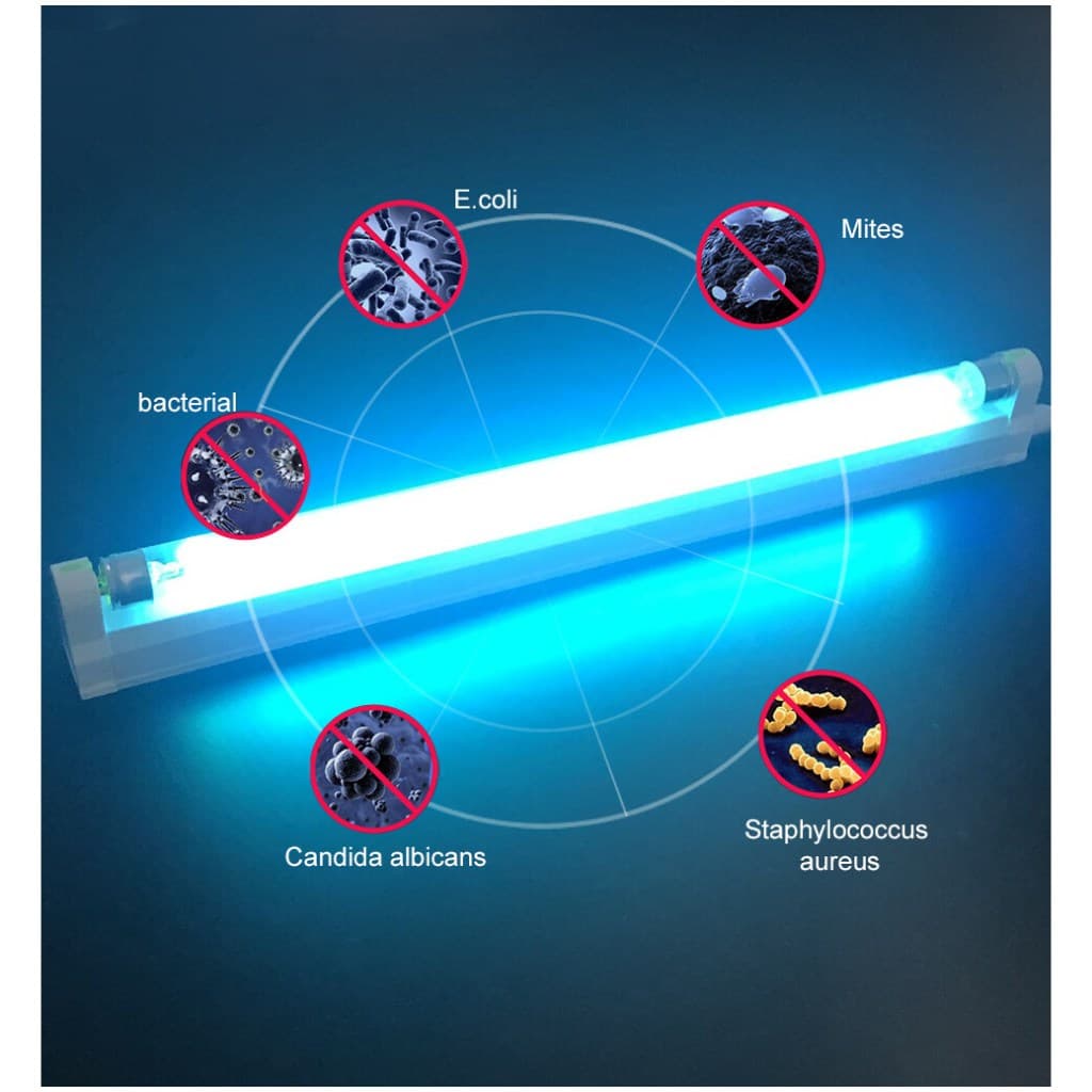 T5 UV ฆ่าเชื้อ 8 W/6 W 220 V EU ปลั๊กฆ่าเชื้อ UV Light Home แบบพกพาหลอดไฟอัลตราไวโอเลตโอโซน 6 W 8 W 220 V สําหรับห้องนอนในร่ม รูปที่ 2