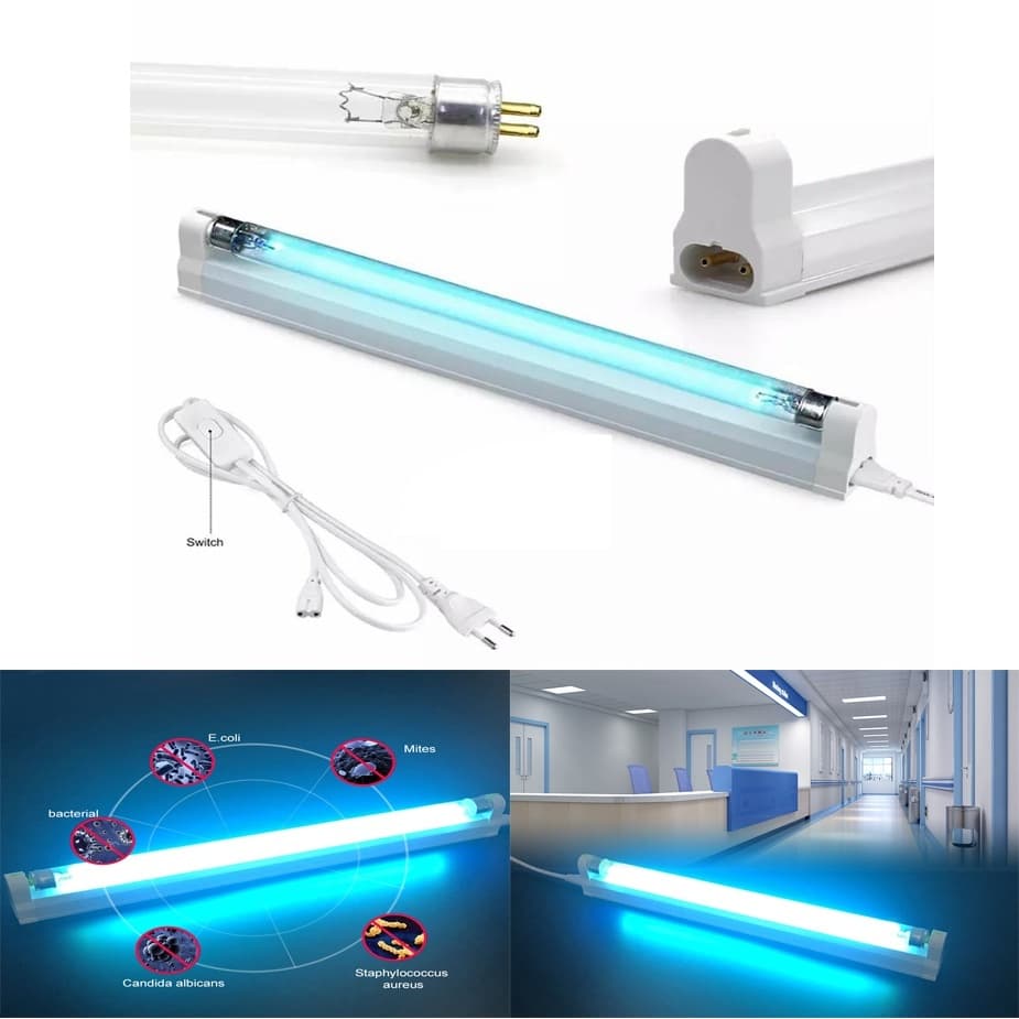 T5 UV ฆ่าเชื้อ 8 W/6 W 220 V EU ปลั๊กฆ่าเชื้อ UV Light Home แบบพกพาหลอดไฟอัลตราไวโอเลตโอโซน 6 W 8 W 220 V สําหรับห้องนอนในร่ม รูปที่ 1