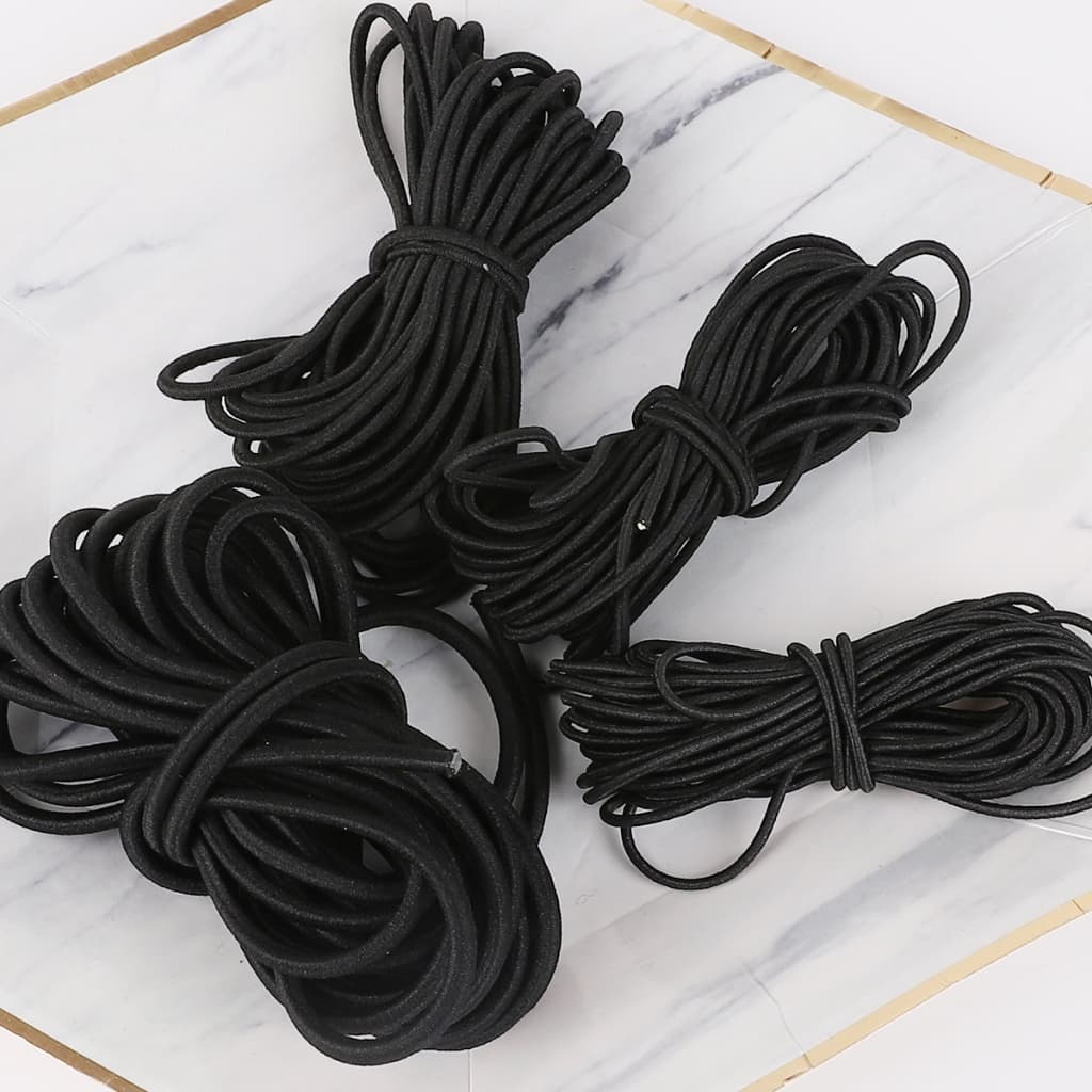 1/1.5/2/.2.5/3/4/5 มม.ความยาว 2M สีดํารอบสายยืดหยุ่นประดับด้วยลูกปัดยืดด้าย/String/Rope สําหรับสร้อยคอสร้อยข้อมือเครื่องประดับทํา รูปที่ 4