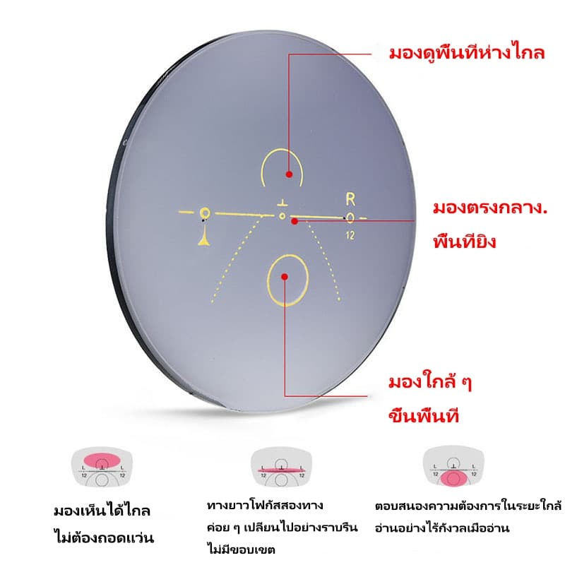 แว่นสายตา ยาว 2 เลนส์ มอง ใกล้ ไกล ใส่ เดิน ได้ แว่นตา ออกแดดเปลี่ยนสี ผู้ชาย ผู้หญิง กรอบแว่นตา +100 ~ +400 เลนส์กระจก วิสัยทัศน์ที่ชัดเจน เลนส์เปลี่ยนเป็นสีเทา ตัดแสง รูปที่ 4