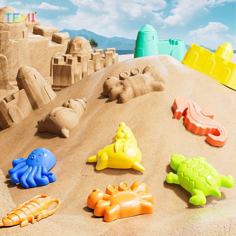 ⭐การจัดส่งในประเทศไทย⭐ Temi 7 ชิ้นเด็กของเล่นชายหาดชุดเกมชายหาดถังชายหาดพลั่วของเล่น รูปที่ 6