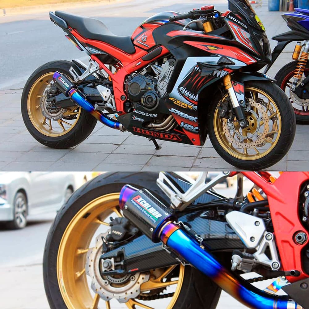 Slip-on ท่อกลางสําหรับ CB650F CB650R CBR650F CBR650R รถจักรยานยนต์ท่อไอเสียท่อกลางการปรับเปลี่ยน รูปที่ 6