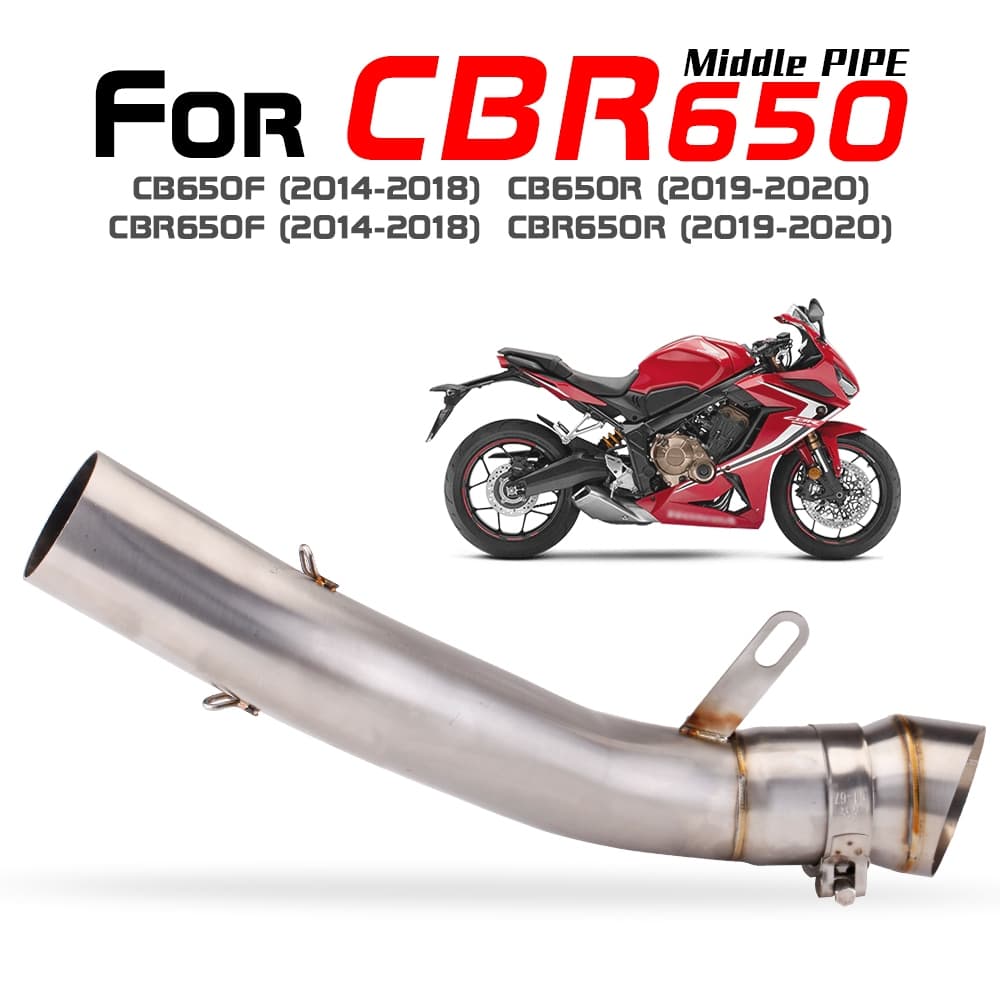 Slip-on ท่อกลางสําหรับ CB650F CB650R CBR650F CBR650R รถจักรยานยนต์ท่อไอเสียท่อกลางการปรับเปลี่ยน รูปที่ 1