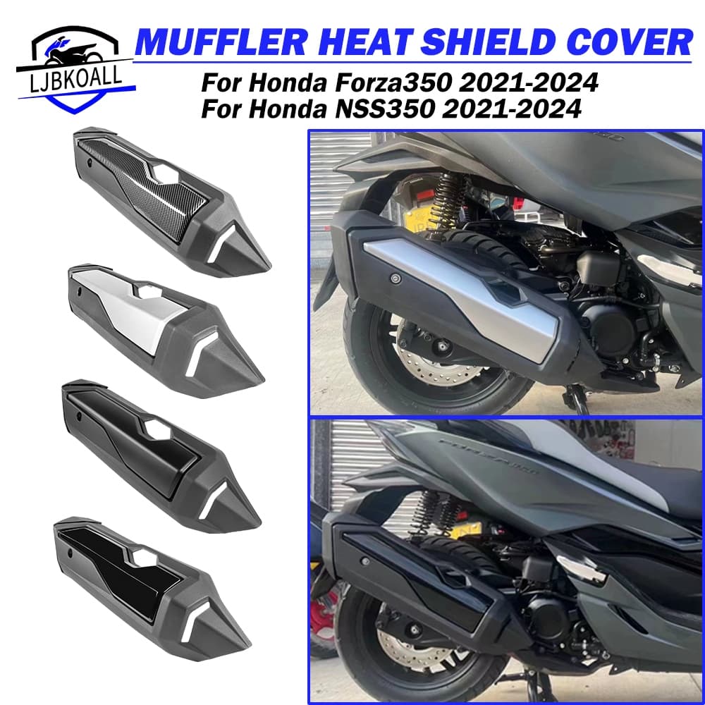 Ljbkkoall Forza350 NSS350 รถจักรยานยนต์ท่อไอเสียท่อป้องกันความร้อน Shield Shell Anti-Scalding Cap สําหรับ Honda Forza 350 NSS 350 2021 2022 2023 2024 2025 2026 รูปที่ 1