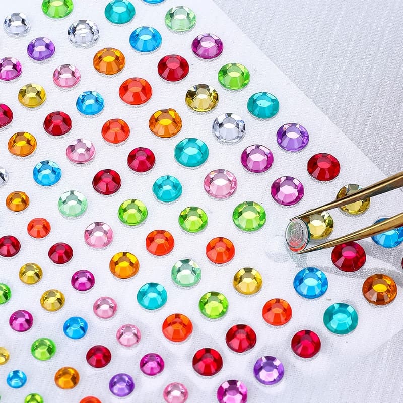 1 ชุด Rhinestone Self กาวสติกเกอร์คริสตัลอัญมณีสติกเกอร์เหมาะสําหรับ DIY ตกแต่ง รูปที่ 9