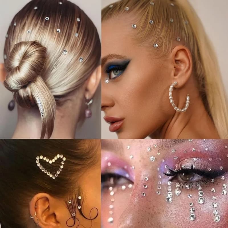 1 ชุด Rhinestone Self กาวสติกเกอร์คริสตัลอัญมณีสติกเกอร์เหมาะสําหรับ DIY ตกแต่ง รูปที่ 3
