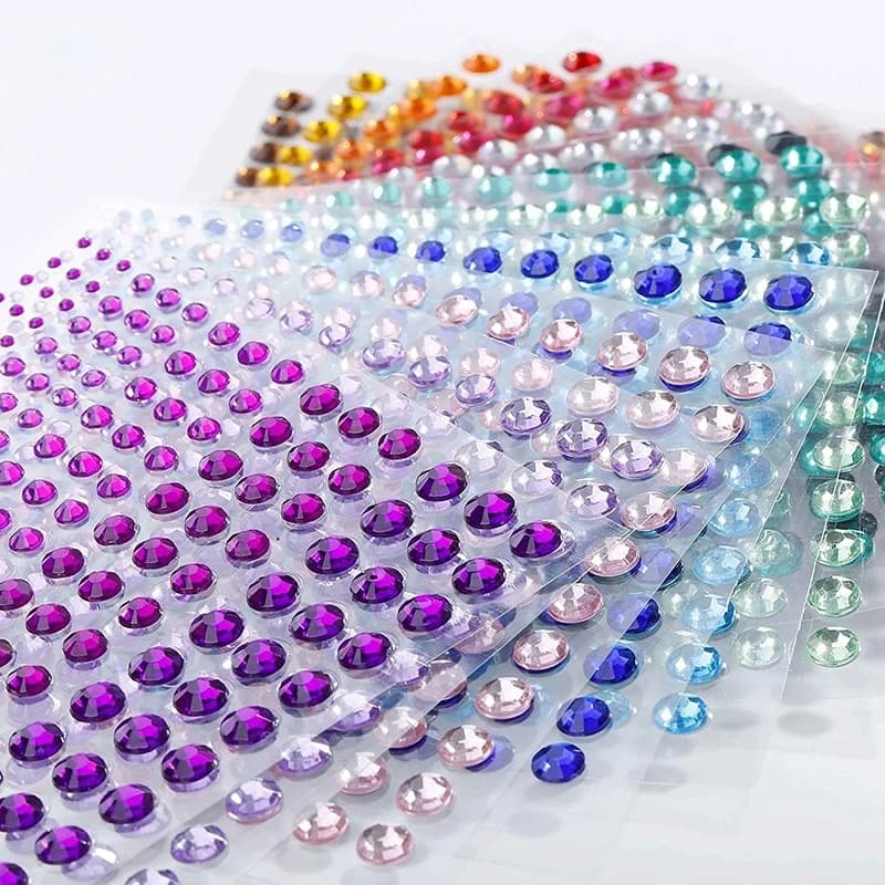 1 ชุด Rhinestone Self กาวสติกเกอร์คริสตัลอัญมณีสติกเกอร์เหมาะสําหรับ DIY ตกแต่ง รูปที่ 8