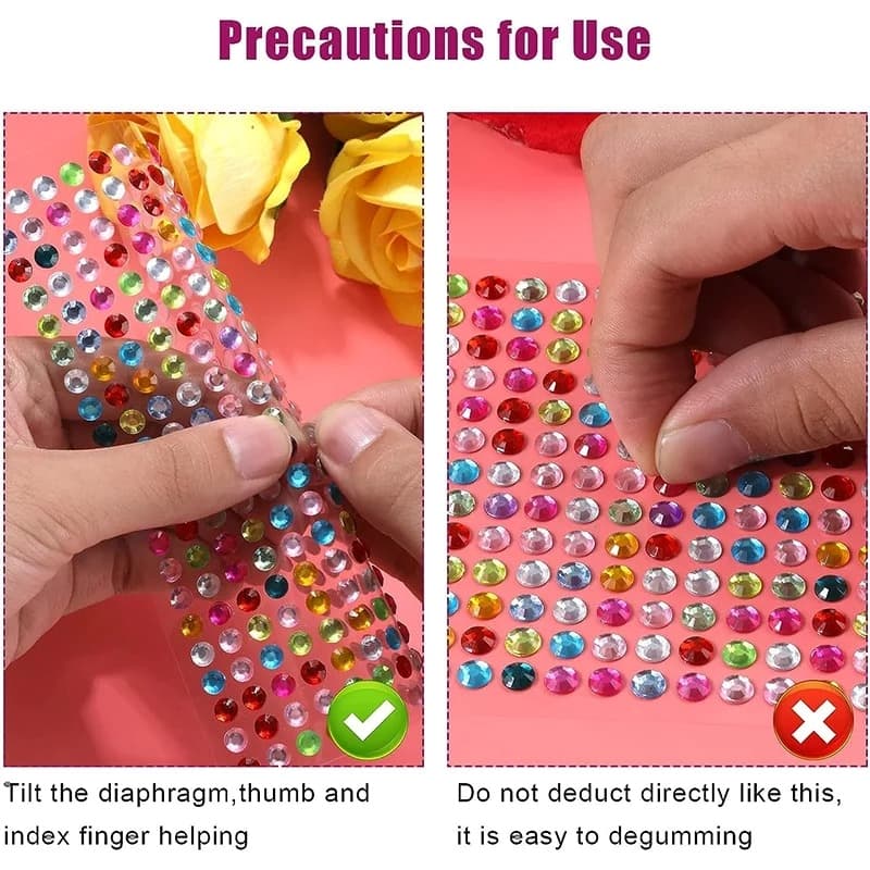 1 ชุด Rhinestone Self กาวสติกเกอร์คริสตัลอัญมณีสติกเกอร์เหมาะสําหรับ DIY ตกแต่ง รูปที่ 6