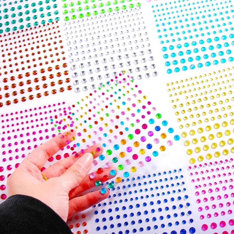 1 ชุด Rhinestone Self กาวสติกเกอร์คริสตัลอัญมณีสติกเกอร์เหมาะสําหรับ DIY ตกแต่ง รูปที่ 7