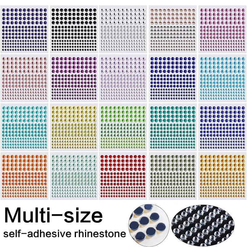 1 ชุด Rhinestone Self กาวสติกเกอร์คริสตัลอัญมณีสติกเกอร์เหมาะสําหรับ DIY ตกแต่ง รูปที่ 1