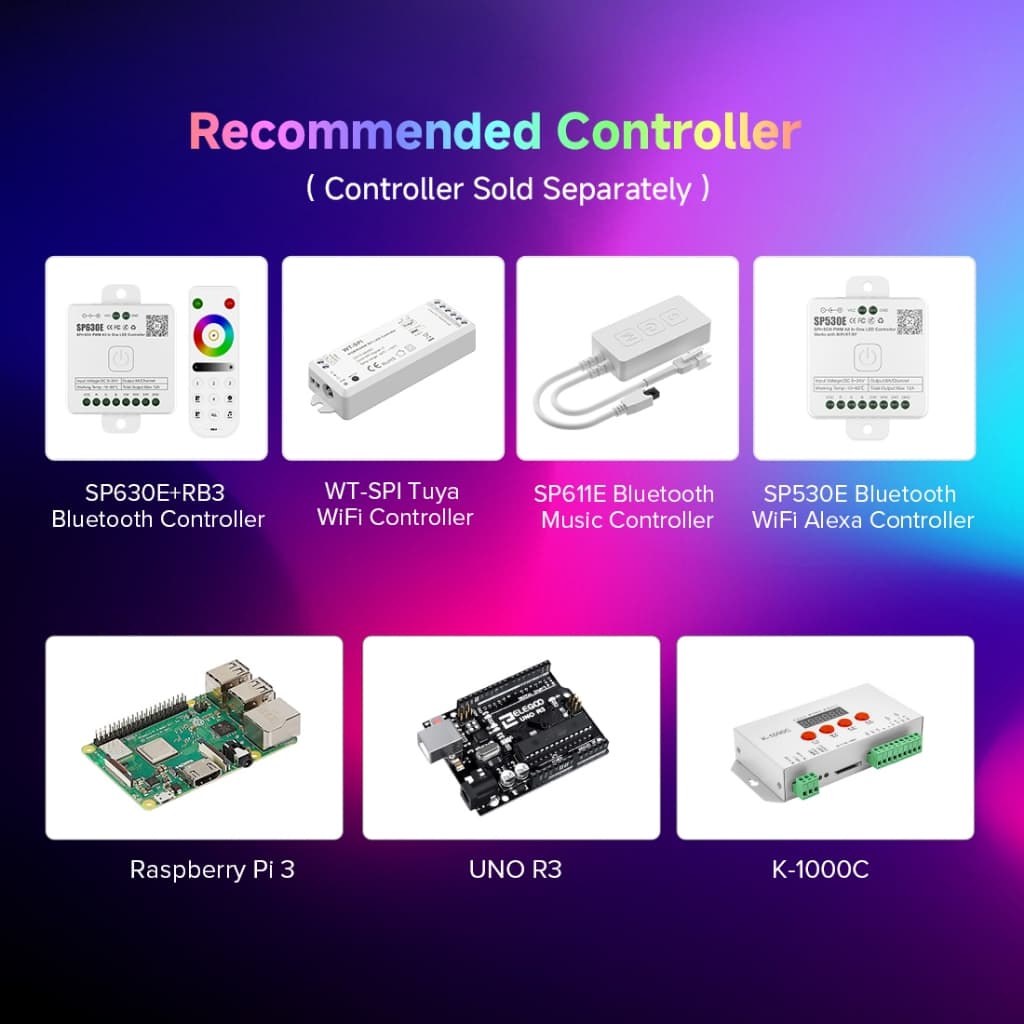BTF-LIGHTING 10 เมตร COB RGB IC แถบไฟ LED 576LEDs/m WS2811 IC แอดเดรสได้ 12V 24V รูปที่ 7
