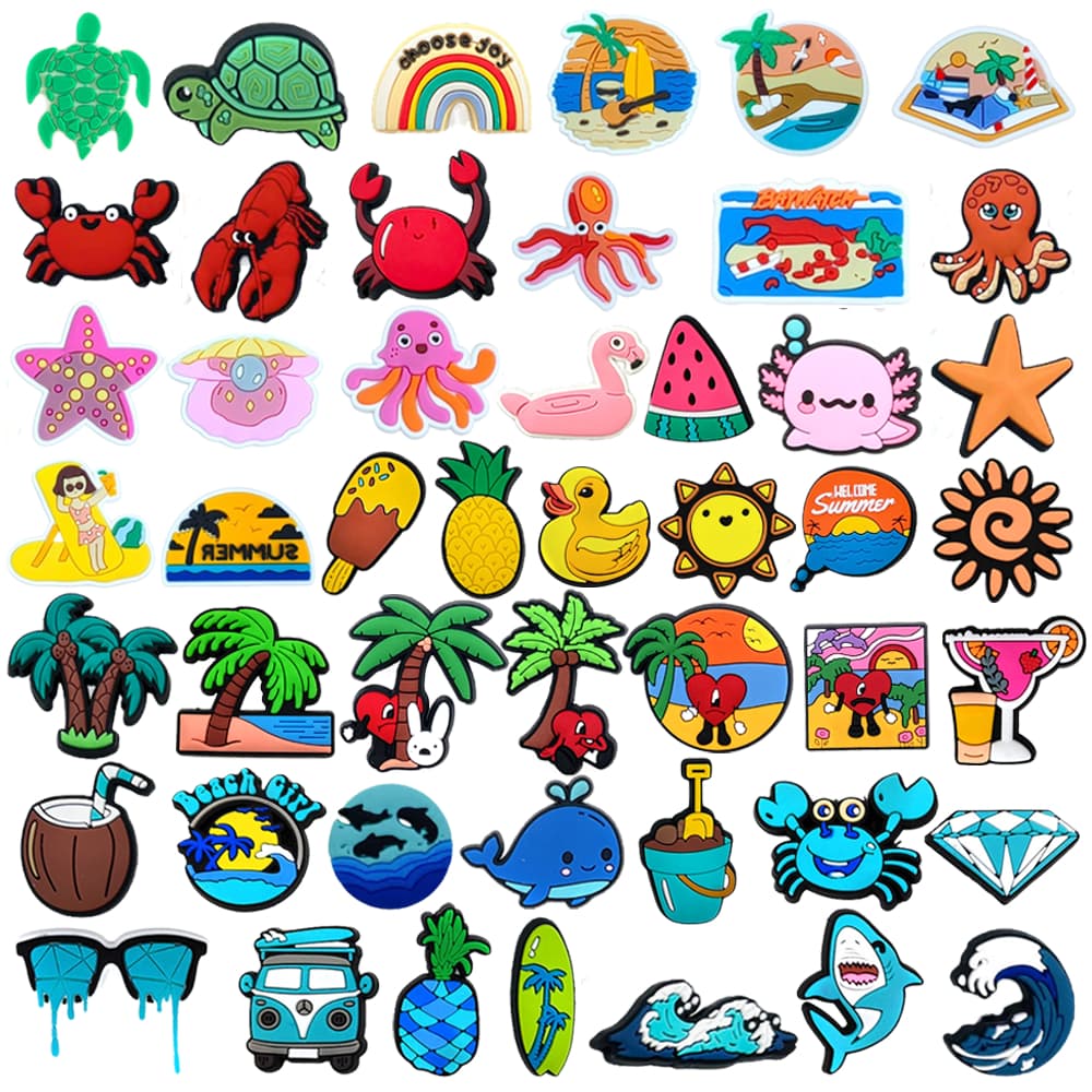1 ชิ้นฤดูร้อนชายหาดการ์ตูนรองเท้า Charms Pins PVC DIY รองเท้าแตะ clogs อุปกรณ์เสริมผู้หญิงเด็กผู้หญิงของขวัญ รูปที่ 9