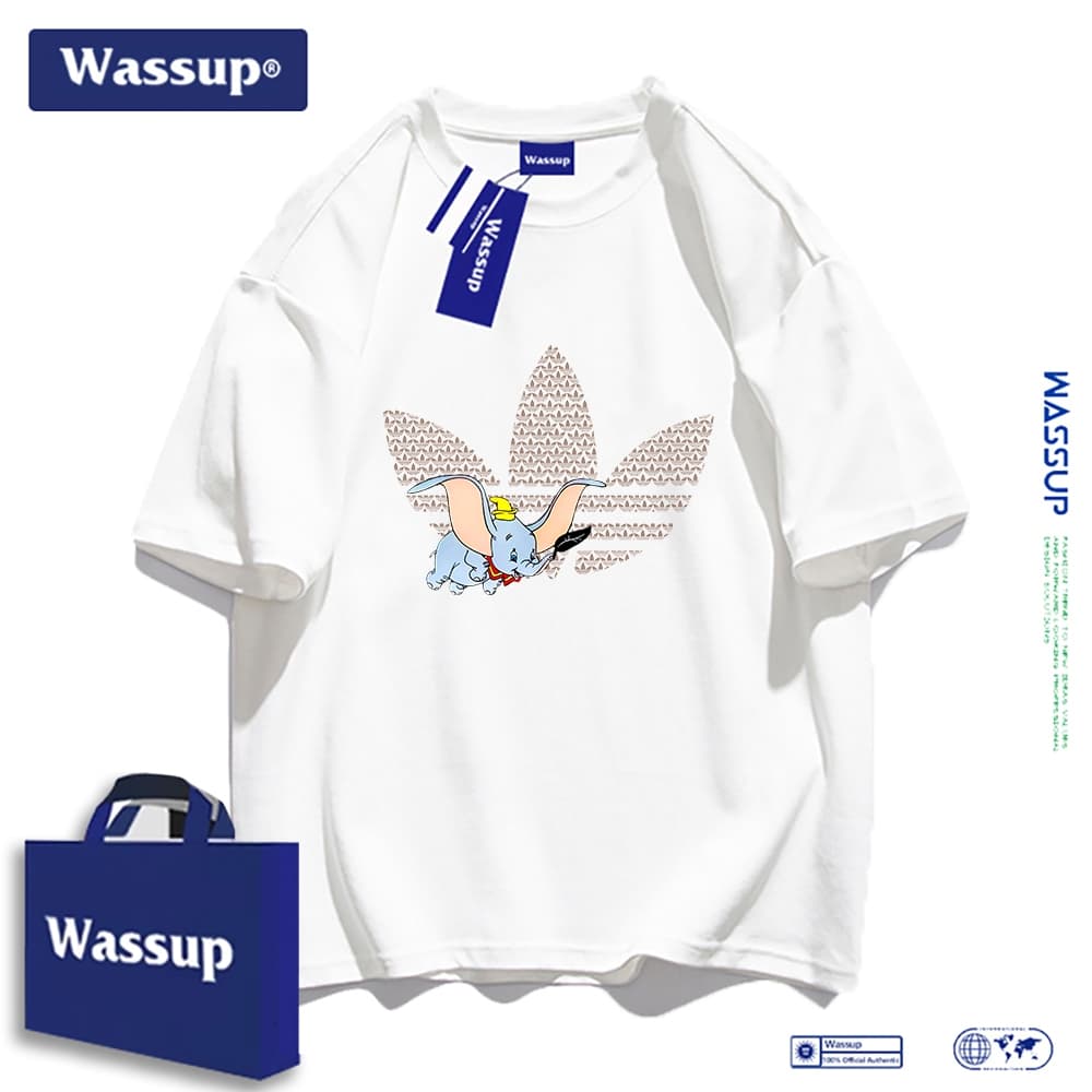 Wassup คอลเลกชันร่วมกับสามใบคลับ เสื้อยืดคอตตอนแท้ลายพิมพ์แบรนด์กีฬา Adidas รูปที่ 1