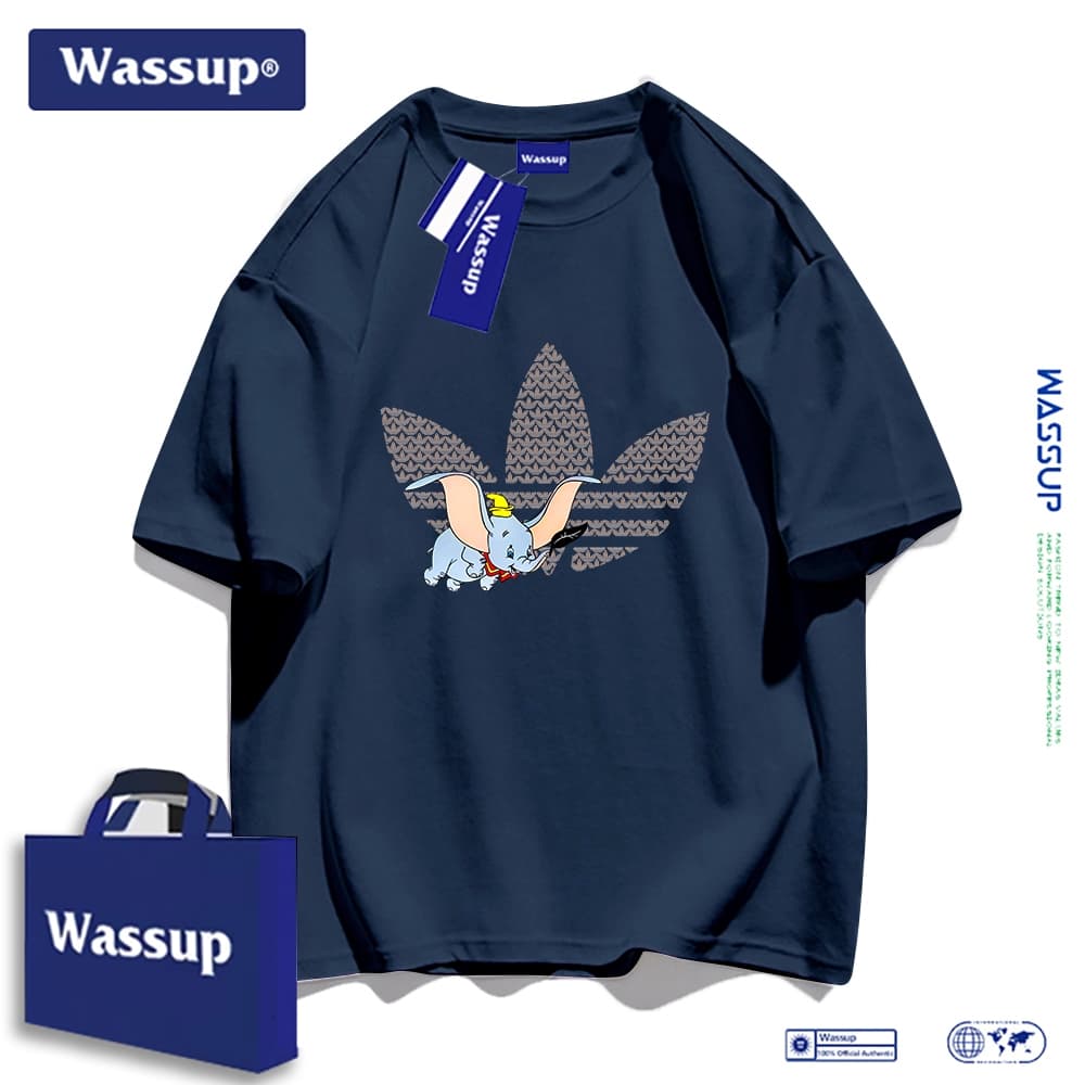 Wassup คอลเลกชันร่วมกับสามใบคลับ เสื้อยืดคอตตอนแท้ลายพิมพ์แบรนด์กีฬา Adidas รูปที่ 4