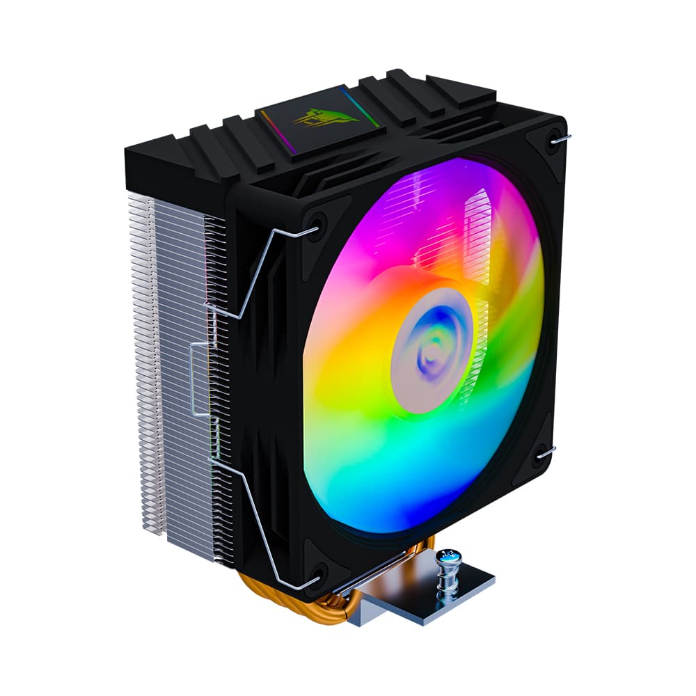 Jungle Leopard K400 CPU Cooler สีดํา/สีขาว 4 ท่อความร้อน 120 มม.พัดลม CPU 4PIN PWM สี LED ฝาครอบด้านบน Infinity Mirror Design สําหรับ Intel LGA1155 LGA1200 LGA1366 LGA1700 LGA2066 รูปที่ 2