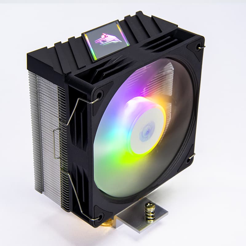 Jungle Leopard K400 CPU Cooler สีดํา/สีขาว 4 ท่อความร้อน 120 มม.พัดลม CPU 4PIN PWM สี LED ฝาครอบด้านบน Infinity Mirror Design สําหรับ Intel LGA1155 LGA1200 LGA1366 LGA1700 LGA2066 รูปที่ 4