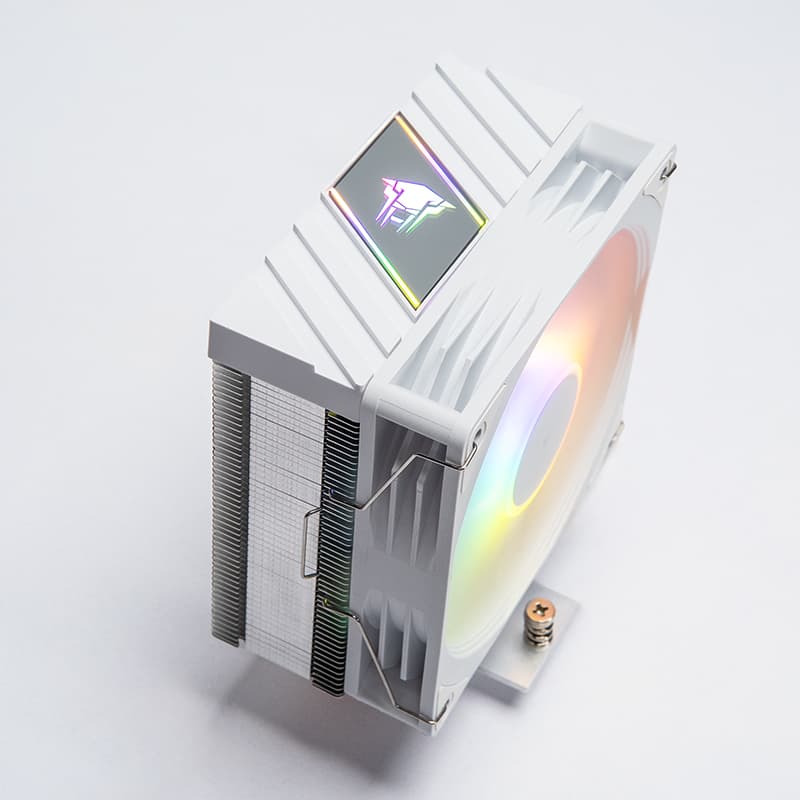 Jungle Leopard K400 CPU Cooler สีดํา/สีขาว 4 ท่อความร้อน 120 มม.พัดลม CPU 4PIN PWM สี LED ฝาครอบด้านบน Infinity Mirror Design สําหรับ Intel LGA1155 LGA1200 LGA1366 LGA1700 LGA2066 รูปที่ 7