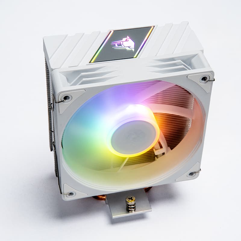 Jungle Leopard K400 CPU Cooler สีดํา/สีขาว 4 ท่อความร้อน 120 มม.พัดลม CPU 4PIN PWM สี LED ฝาครอบด้านบน Infinity Mirror Design สําหรับ Intel LGA1155 LGA1200 LGA1366 LGA1700 LGA2066 รูปที่ 6
