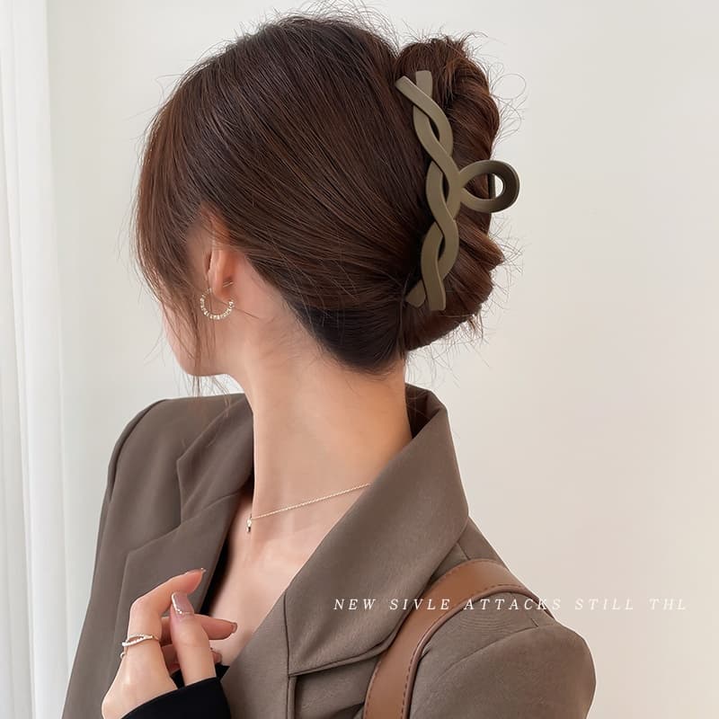 กิ๊บติดผมฉลามขนาดใหญ่ สไตล์เกาหลี สีกาแฟ เพิ่มเสน่ห์ให้เส้นผมของคุณ รูปที่ 8