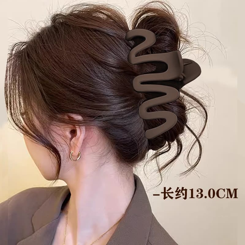 กิ๊บติดผมฉลามขนาดใหญ่ สไตล์เกาหลี สีกาแฟ เพิ่มเสน่ห์ให้เส้นผมของคุณ รูปที่ 3