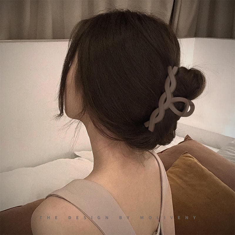 กิ๊บติดผมฉลามขนาดใหญ่ สไตล์เกาหลี สีกาแฟ เพิ่มเสน่ห์ให้เส้นผมของคุณ รูปที่ 2