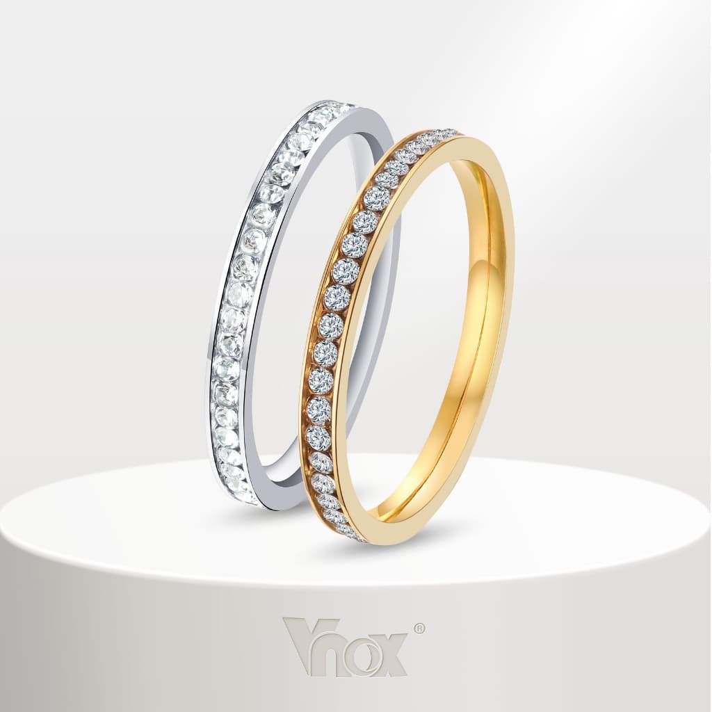 Vnox Wedding Band Engagement Ring Cubic Zirconia