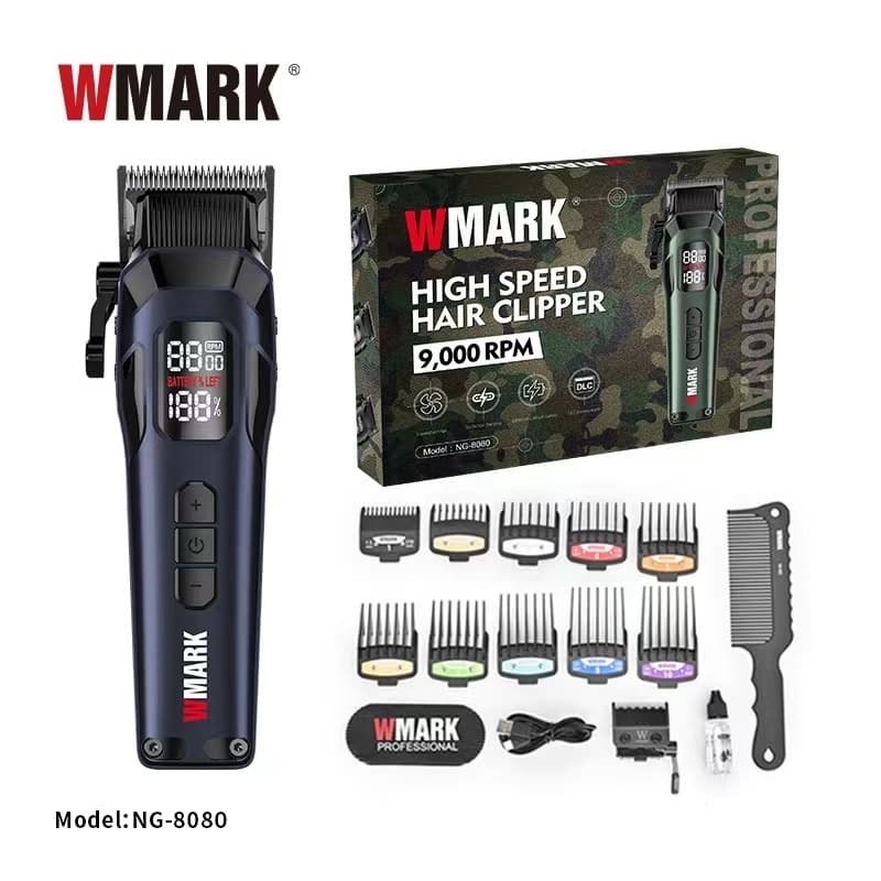 Wmark ปัตตาเลี่ยนผม NG-8080 ปัตตาเลี่ยนไฟฟ้าความเร็วสูงแบบปรับได้ไฟฟ้าชาร์จร้านทําผม รูปที่ 2