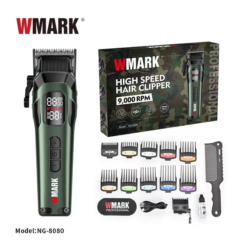 Wmark ปัตตาเลี่ยนผม NG-8080 ปัตตาเลี่ยนไฟฟ้าความเร็วสูงแบบปรับได้ไฟฟ้าชาร์จร้านทําผม รูปที่ 4