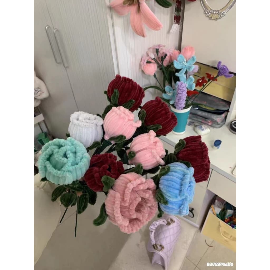 สินค้า ลวดกำมะหยี่ DIY แยกสี สร้างสรรค์งานประดิษฐ์ต่างๆ สำหรับงานฝีมือ สีสันสดใส สินค้าขายดี รูปที่ 4