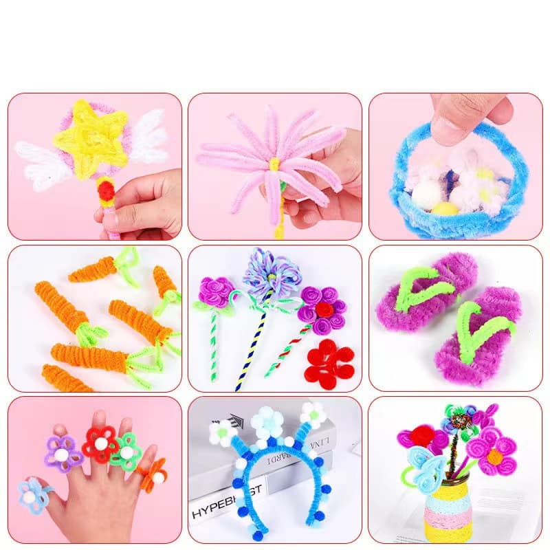 สินค้า ลวดกำมะหยี่ DIY แยกสี สร้างสรรค์งานประดิษฐ์ต่างๆ สำหรับงานฝีมือ สีสันสดใส สินค้าขายดี รูปที่ 9