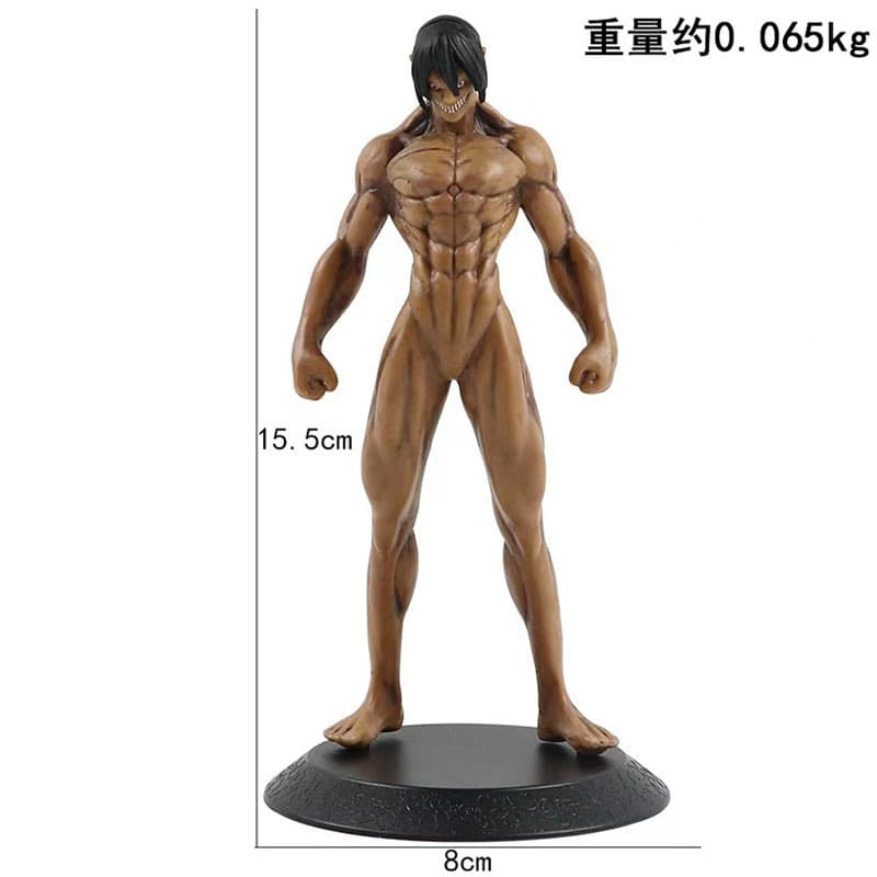 14 ซม.-15.5 ซม.โจมตีTitan Eren Jaeger Giant ver Eren Yeager Mikasa Ackerman Armin Arlert Levi Action Figureตุ๊กตารูปของเล่นเด็กคริสต์มาสของขวัญ รูปที่ 2