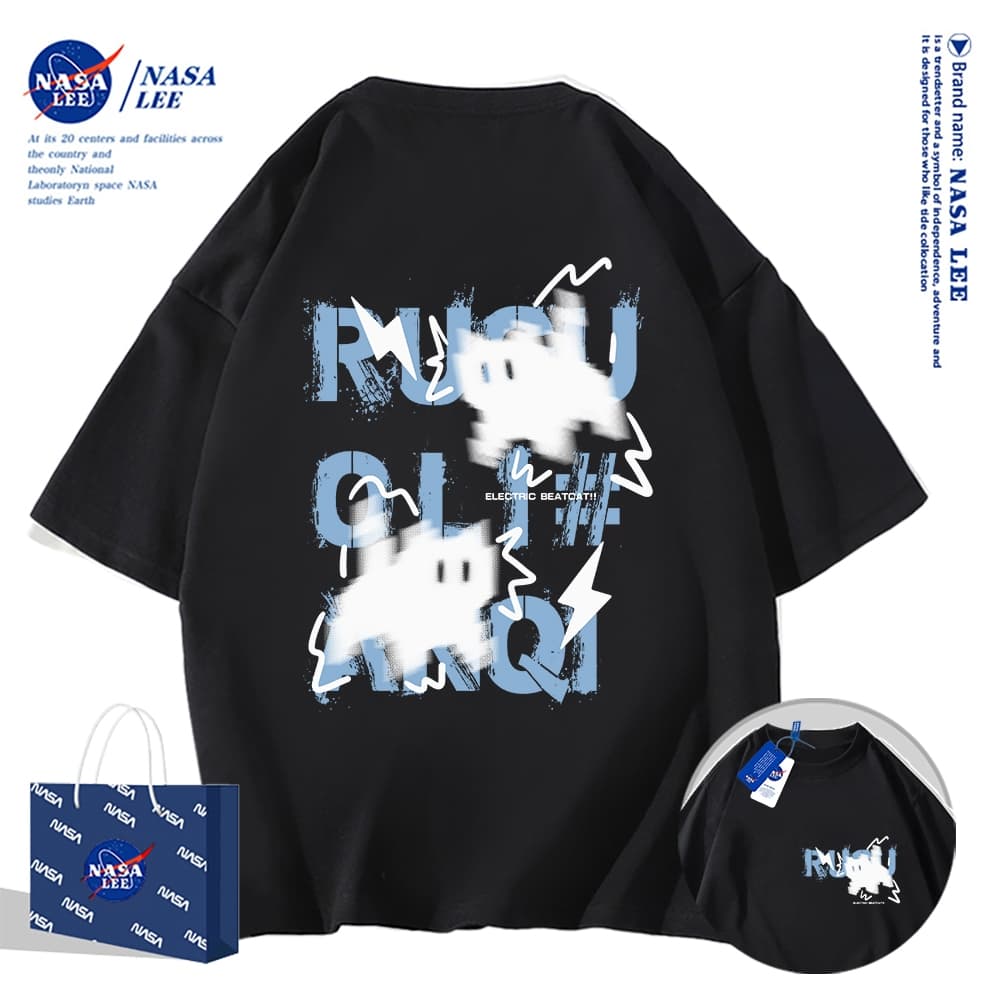 NASA เสื้อยืด คอกลม ผ้าฝ้าย รุ่นใหม่ 2025 ลายแมวน่ารัก สวมใส่สบายและเย็นสบาย เหมาะสำหรับฤดูร้อน รูปที่ 2