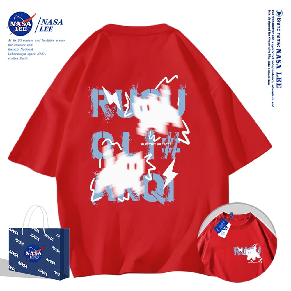 NASA เสื้อยืด คอกลม ผ้าฝ้าย รุ่นใหม่ 2025 ลายแมวน่ารัก สวมใส่สบายและเย็นสบาย เหมาะสำหรับฤดูร้อน รูปที่ 3