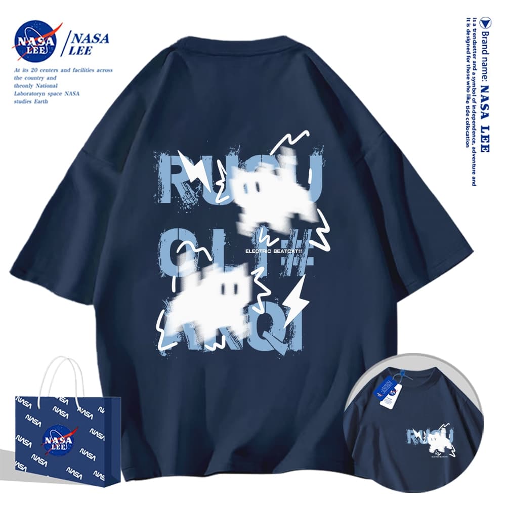 NASA เสื้อยืด คอกลม ผ้าฝ้าย รุ่นใหม่ 2025 ลายแมวน่ารัก สวมใส่สบายและเย็นสบาย เหมาะสำหรับฤดูร้อน รูปที่ 5