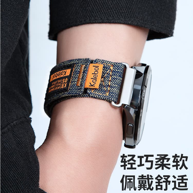สายรัดข้อมือผ้าเดนิมขนาด 22 มม. เหมาะสําหรับนาฬิกา Huawei GT6/gt5/gt4/gt3/gt5pro/watch5/4PRO สาย Velcro กีฬา Breathable 20 มม.18 มม. รูปที่ 2