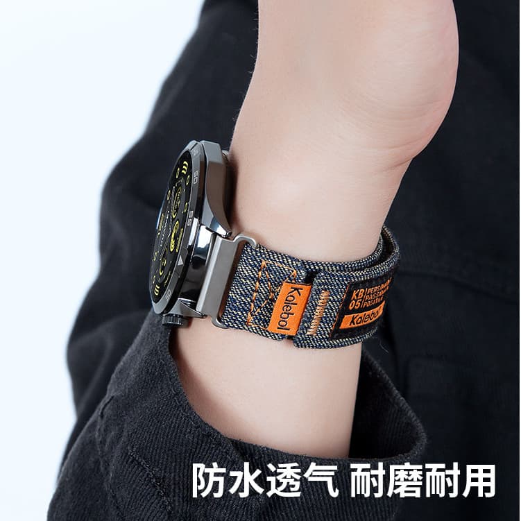 สายรัดข้อมือผ้าเดนิมขนาด 22 มม. เหมาะสําหรับนาฬิกา Huawei GT6/gt5/gt4/gt3/gt5pro/watch5/4PRO สาย Velcro กีฬา Breathable 20 มม.18 มม. รูปที่ 4