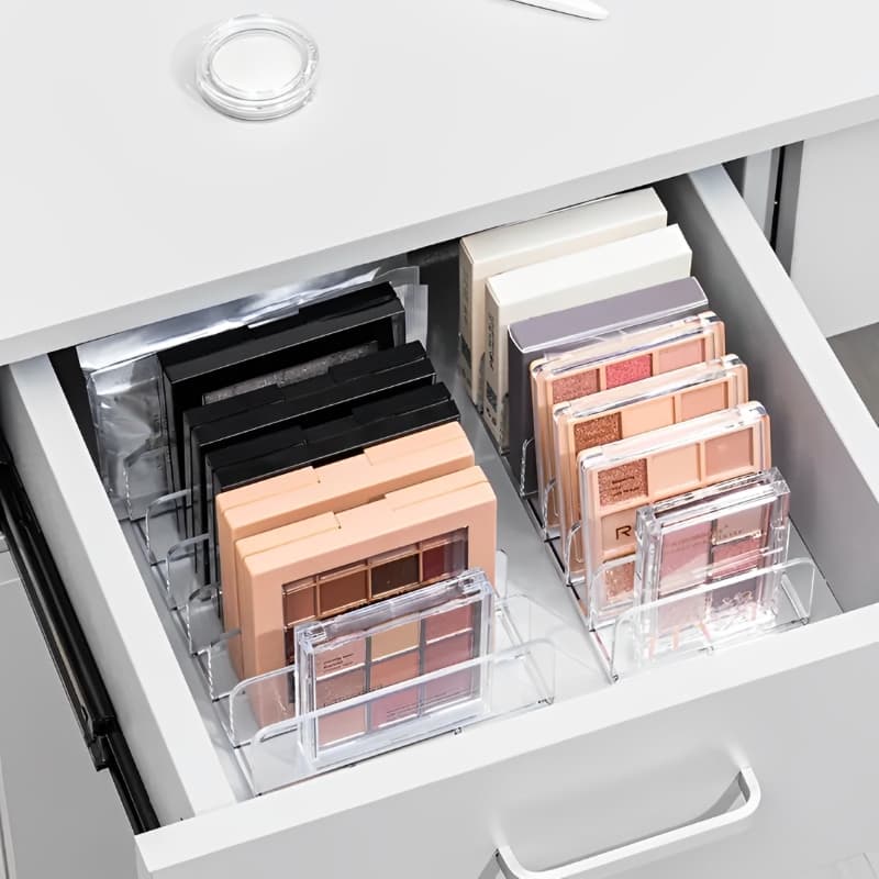 อะคริลิคอายแชโดว์ Organizer,แต่งหน้าลิ้นชัก 7 Space เครื่องสําอางแต่งหน้าสําหรับหม้อ,อายแชโดว์, Mini Highlighter Blush จอแสดงผลกรณี Beauty Care ผู้ถือบรรจุ รูปที่ 3