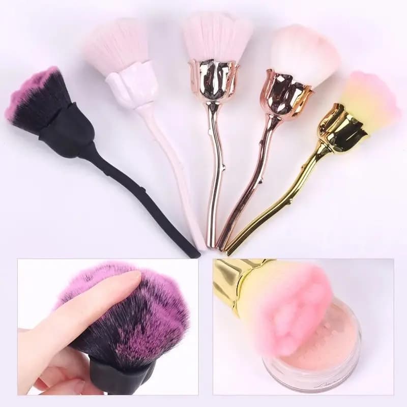 Rose Flower Blush Brush ขนแปรงนุ่ม สําหรับปัดแป้ง/ปัดฝุ่น/แต่งหน้า/เล็บ Foundation Make Up Brush เล็บผมนุ่ม รูปที่ 3