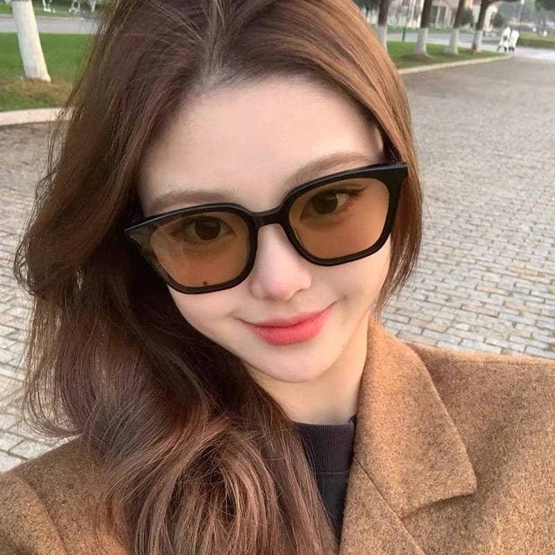 CODแฟชั่นเกาหลี แว่นตาแฟชั่น แว่นตากันแดด สไตล์เกาหลี เลนส์สี แฟชั่นคู่รัก LILIE รูปที่ 5