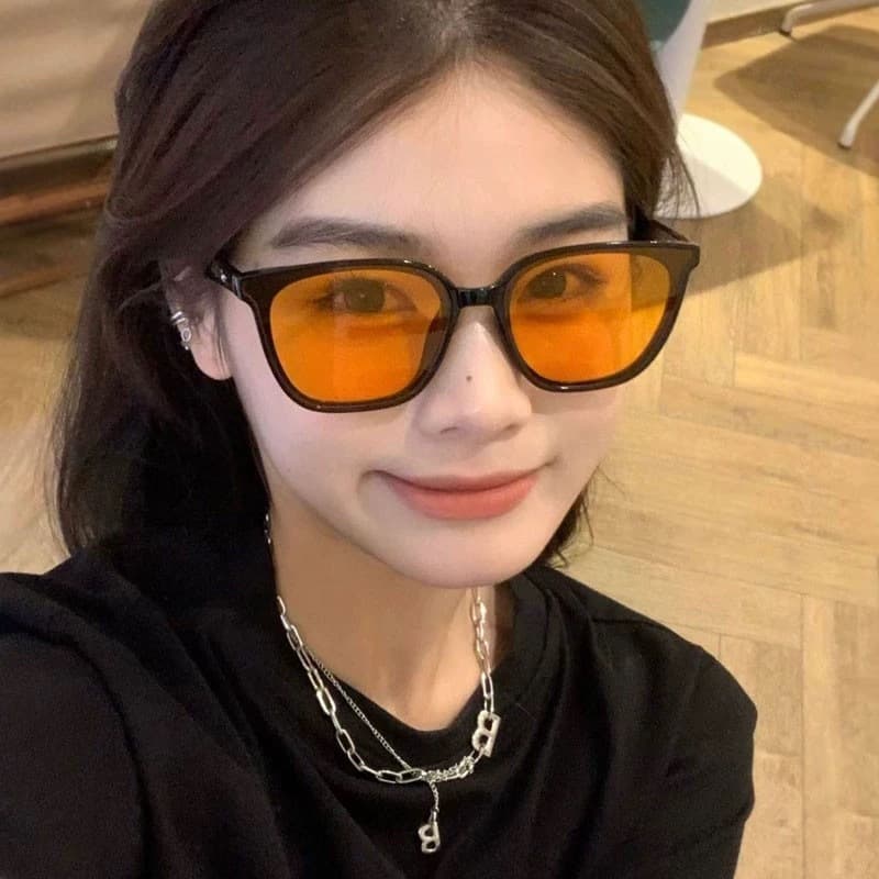 CODแฟชั่นเกาหลี แว่นตาแฟชั่น แว่นตากันแดด สไตล์เกาหลี เลนส์สี แฟชั่นคู่รัก LILIE รูปที่ 4