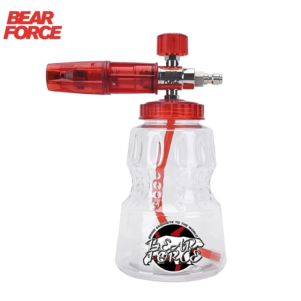 Bearforce เครื่องฉีดน้ําแรงดันสูง ปืนใหญ่โฟมอลูมิเนียมพร้อมขั้วต่อด่วน 1/4 & 1.25 มม. & 1.10 มม.หัวฉีด,ปรับหิมะโฟม Lance พร้อม 1L ถังสบู่สําหรับเครื่องซักผ้าไฟ รูปที่ 1